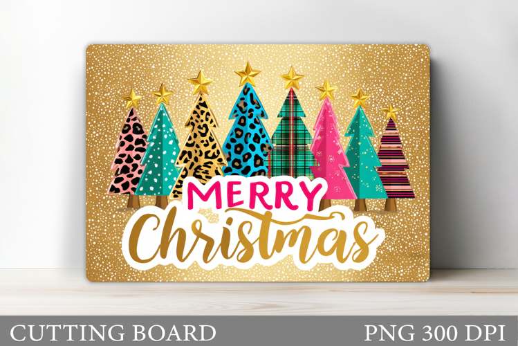 Merry Christmas Cutting Board. Christmas Tree Cutting Board