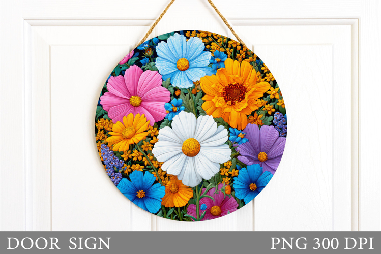 Wildflowers Door Sign. Flowers Door Sign Design