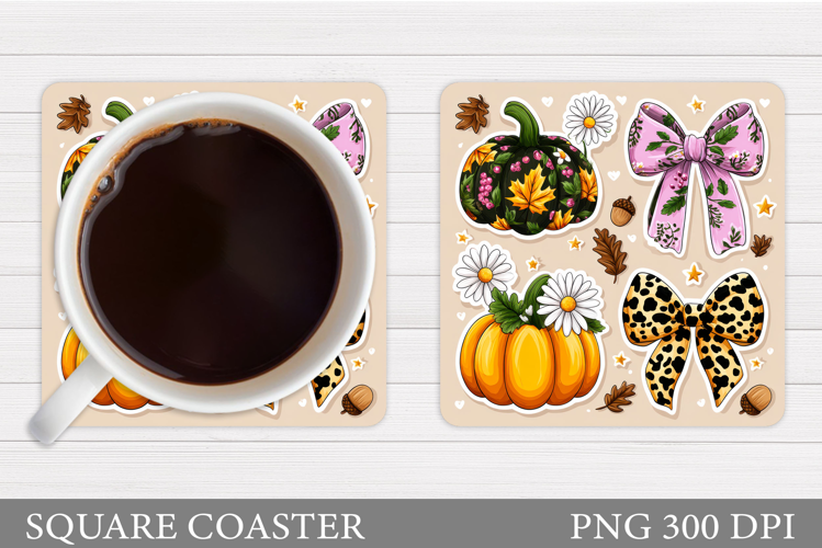 Pumpkin Coaster Design. Pumpkins Sublimation