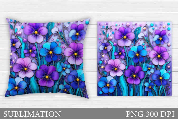 Floral Pillow Sublimation. Flowers Sublimation