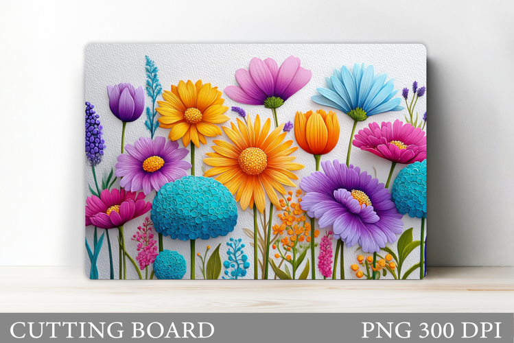 Wildflowers Cutting Board. Flowers Cutting Board Sublimation