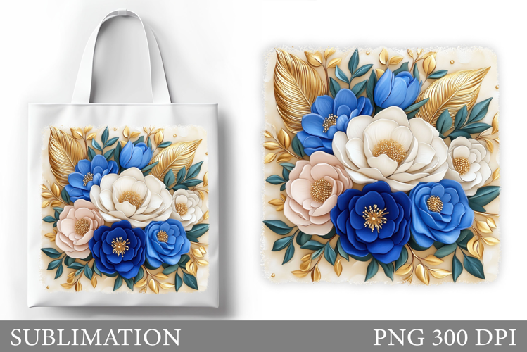 Flowers Tote Bag Sublimation. Garden Flowers Sublimation