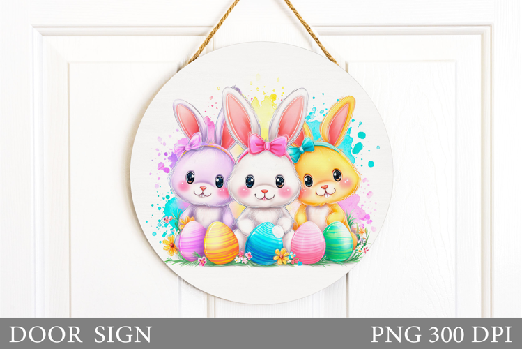 Easter Bunny Door Sign. Spring Door Sign Design
