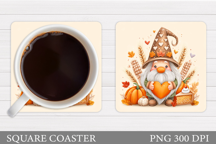 Fall Gnome Coaster Design. Fall Coaster Sublimation