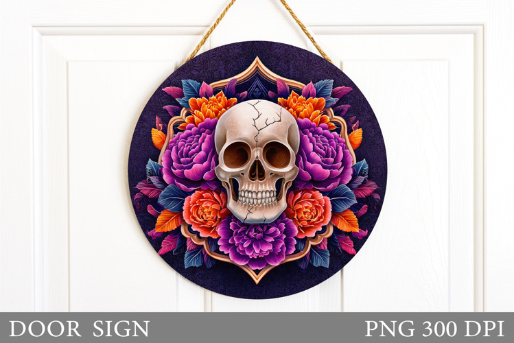 Halloween Skull Door Sign. Halloween Door Sign Design