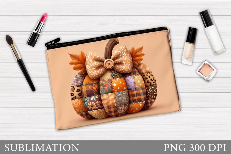 Pumpkin Makeup Bag Sublimation. Pumpkin Cosmetics Bag example image 1