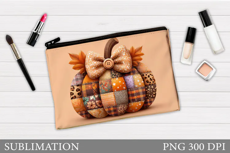 Pumpkin Makeup Bag Sublimation. Pumpkin Cosmetics Bag