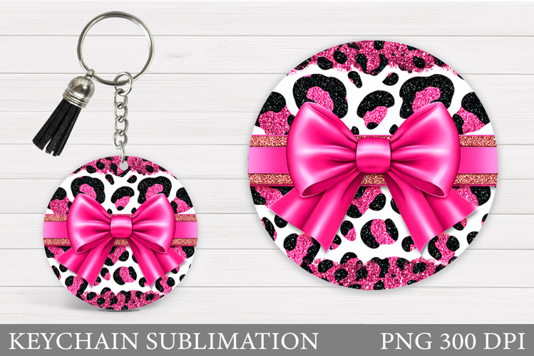 Pink Bow Keychain Design. Bow Sublimation