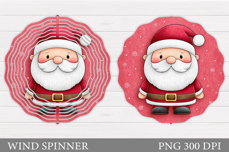Santa Claus Wind Spinner. Christmas Wind Spinner Sublimation example image 1