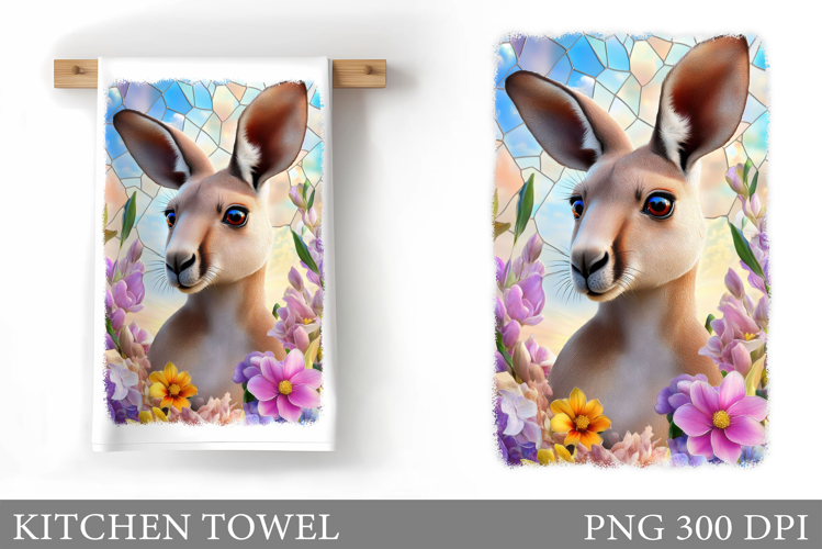 Cute Kangaroo Kitchen Towel. Cute Kangaroo Sublimation