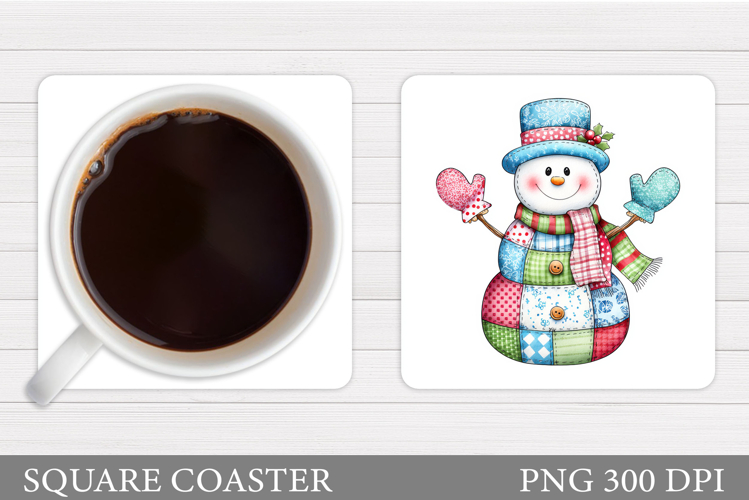 Cute Snowman Coaster Design. Christmas Coaster Sublimation