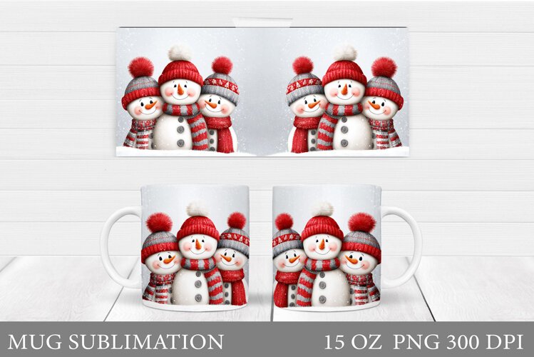 Cute Snowman Mug Design. Christmas Mug Sublimation example image 1