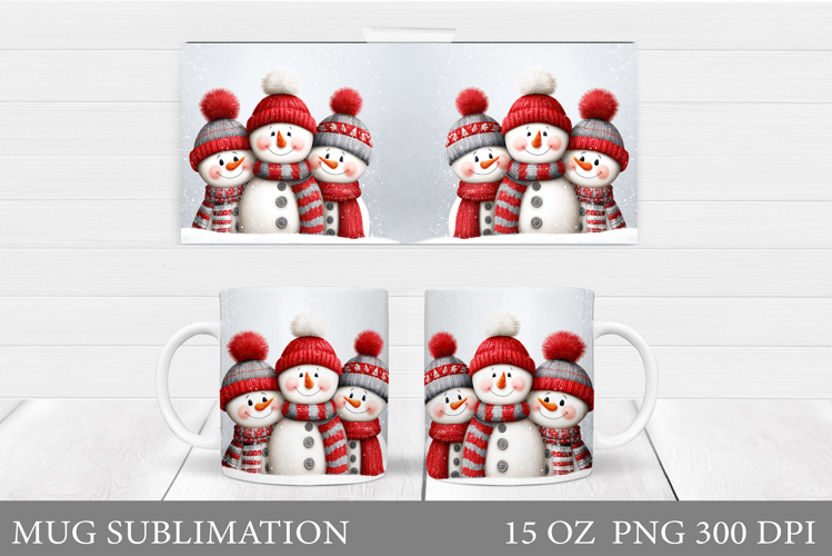 Cute Snowman Mug Design. Christmas Mug Sublimation