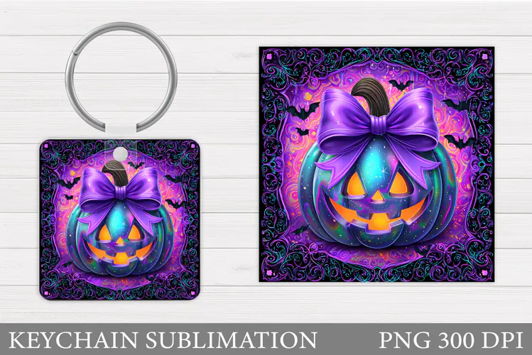Halloween Pumpkin Keychain. Halloween Keychain Design