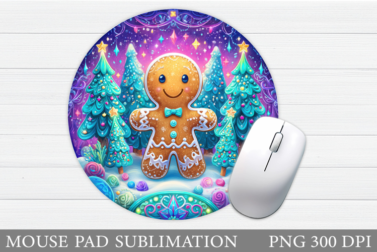 Cute Gingerbread Mouse Pad. Christmas Mouse Pad Design