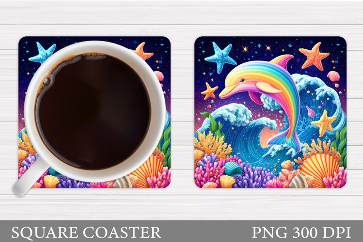 Dolphin Coaster Design. Dolphin Sublimation