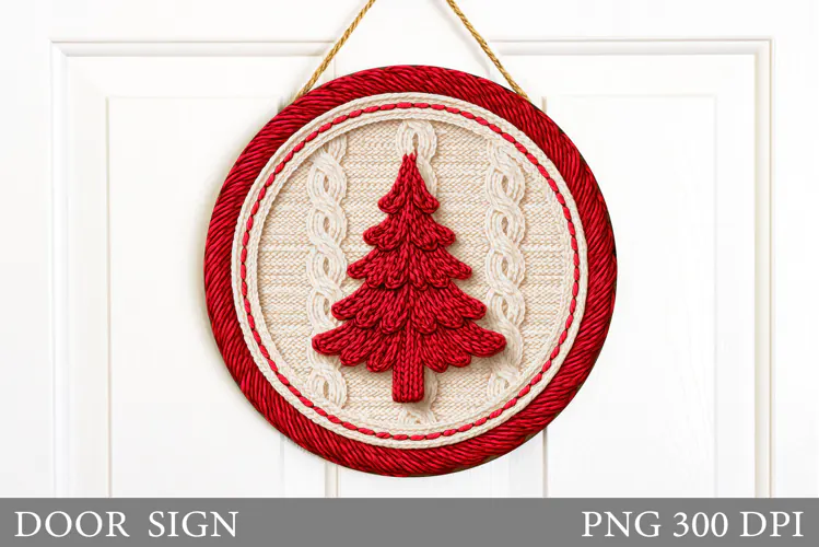 Christmas Tree Door Sign. Christmas Door Sign Design
