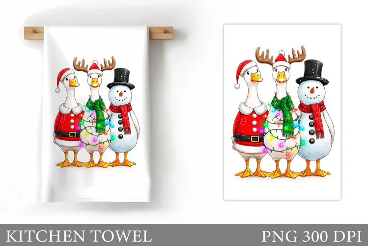 Fall Goose Kitchen Towel. Fall Kitchen Towel Sublimation