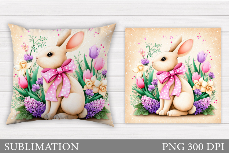 Cute Bunny Pillow Design. Cute Bunny Sublimation