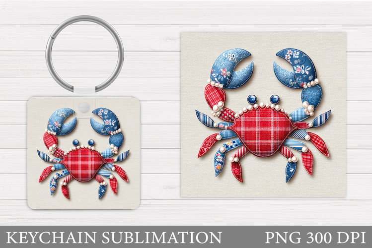 Crab Keychain Design. Sea Keychain Sublimation