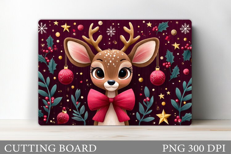 Christmas Deer Cutting Board. Christmas Cutting Board Design example image 1