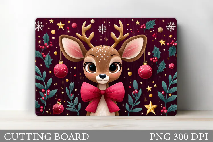 Christmas Deer Cutting Board. Christmas Cutting Board Design