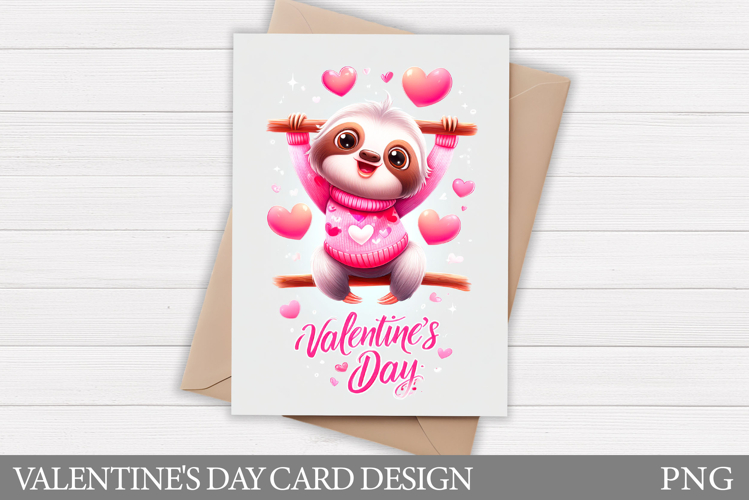 Valentines Sloth Card Design. Valentines Card Printable