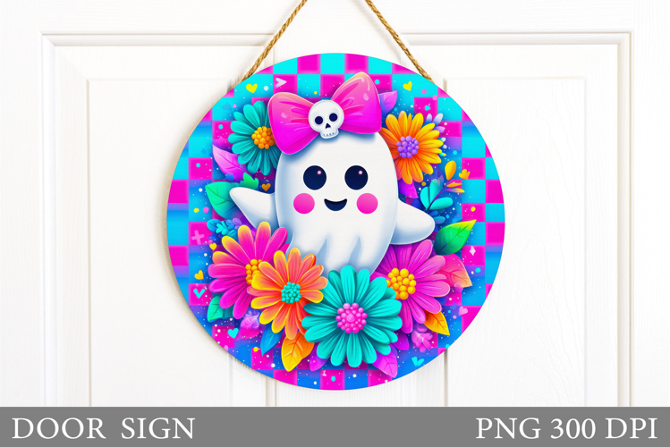 Halloween Ghost Door Sign. Halloween Door Sign Sublimation