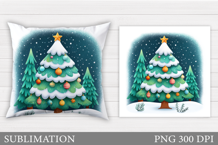 Christmas Tree Pillow Design. Christmas Tree Sublimation