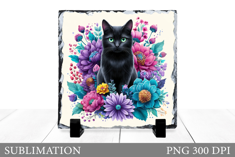 Black Cat Sublimation. Black Cat Slate Design