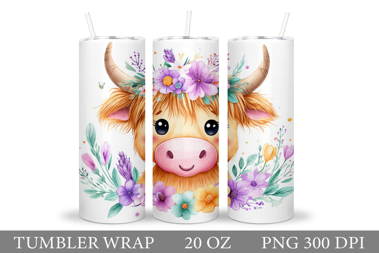 Cute Cow Tumbler Design. Cow Tumbler Sublimation
