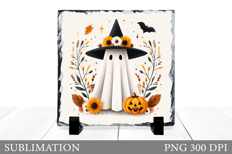 Cute Ghost Slate Design. Halloween Slate Sublimation