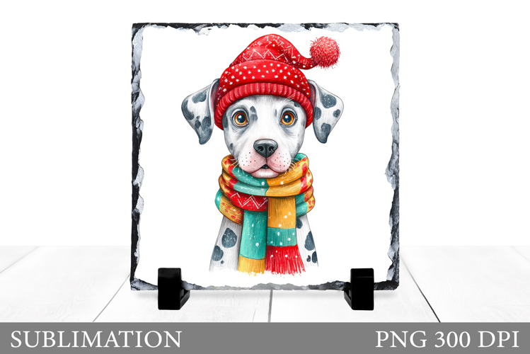 Christmas Dog Sublimation. Christmas Dog Slate Sublimation