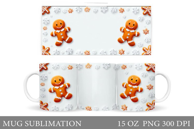 Cute Gingerbread Mug Design. Christmas Mug Sublimation example image 1