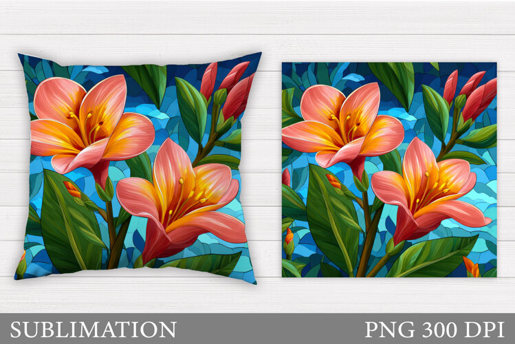 Floral Pillow Design. Flowers Pillow Sublimation example image 1