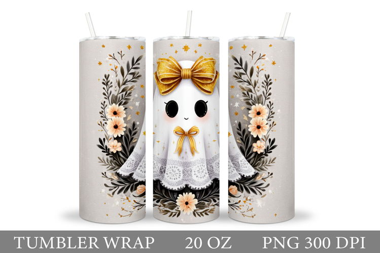 Cute Ghost Tumbler Design. Cute Halloween Tumbler