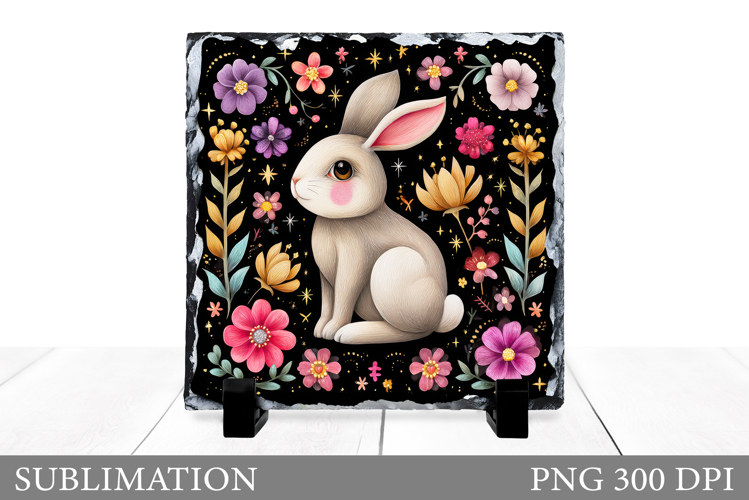 Cute Bunny Sublimation. Cute Bunny Slate Design