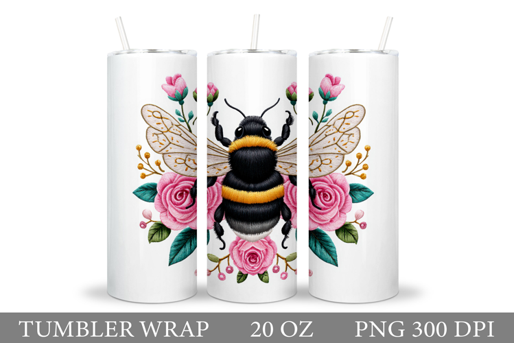 Bee Tumbler Design. Flowers Tumbler Sublimation