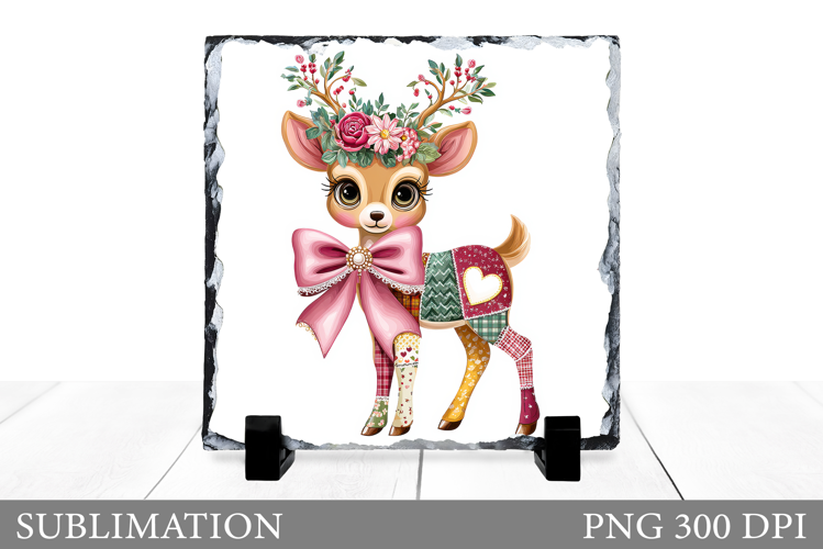 Christmas Deer Sublimation. Christmas Deer Slate Design