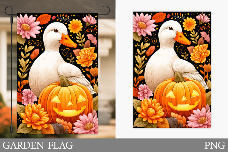 Fall Goose Garden Flag Design. Fall Garden Flag Sublimation