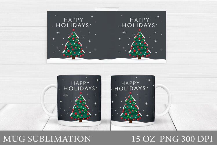 Christmas Tree Mug Design. Christmas Mug Sublimation example image 1