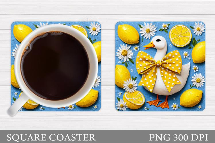 Cute Goose Coaster Sublimation. Summer Goose Coaster Design