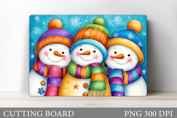 Christmas Cutting Board. Snowman Cutting Board Sublimation
