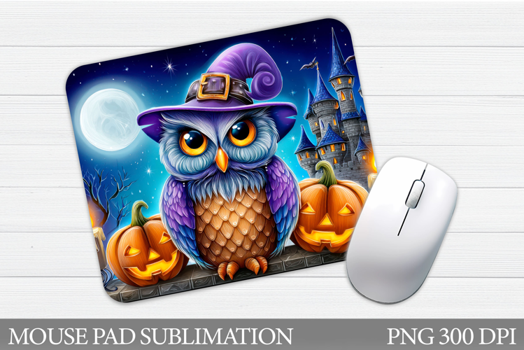 Halloween Owl Mouse Pad. Halloween Mouse Pad Sublimation