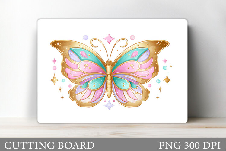 Butterfly Cutting Board. Flowers Cutting Board Sublimation example image 1