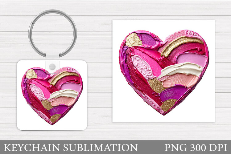 Heart Keychain Design. Valentine Keychain Sublimation example image 1