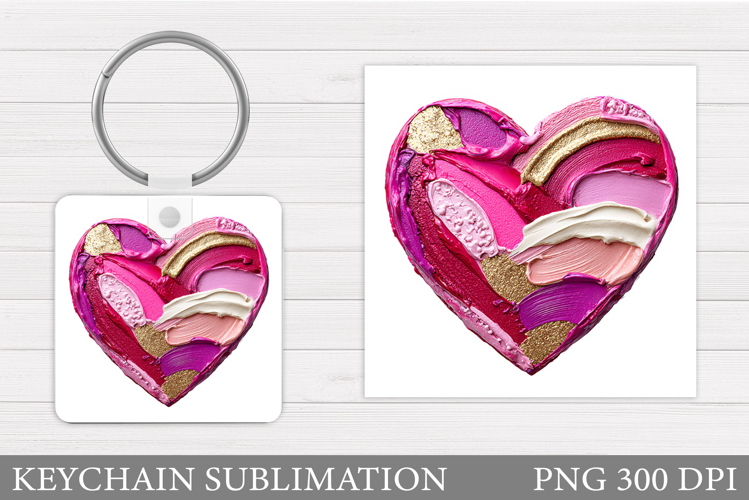 Heart Keychain Design. Valentine Keychain Sublimation
