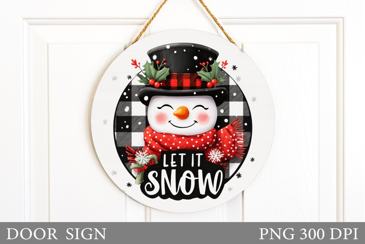 Christmas Snowman Door Sign. Christmas Door Sign Design
