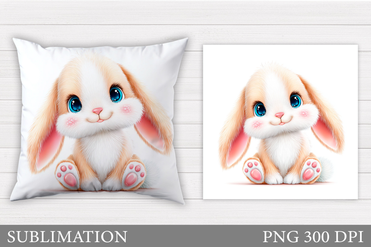 Cute Bunny Pillow Design. Cute Bunny Sublimation