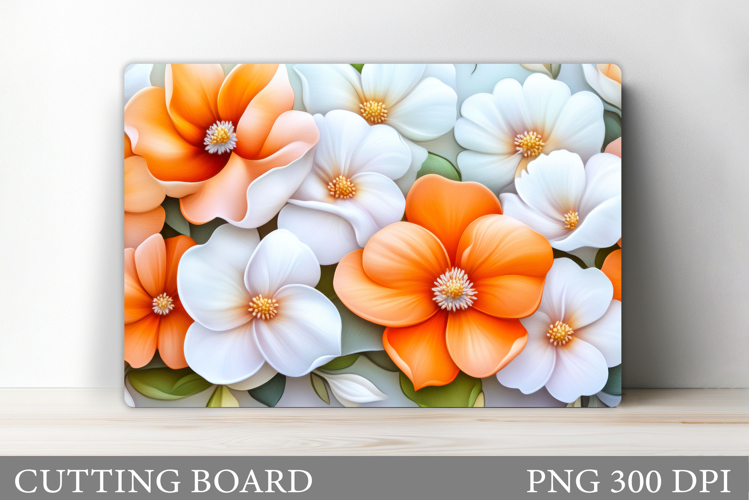 Daisy Flowers Cutting Board. Flowers Kitchen Cutting Design